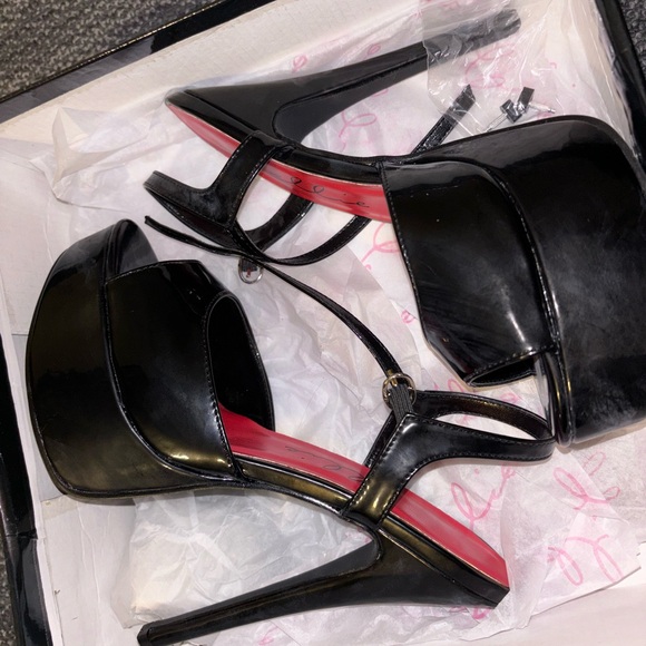 Platform high heels brand new dancing heels black size 10 never worn - Picture 4 of 5